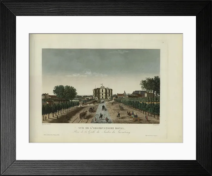 Framed Print : Vue de l'Observatoire royal, prise de la grille du jardin du Luxembourg, 1817-1824. Creator: Courvoisier-Voisin, Henri (1757-1830) Framed Print : Vue de l'Observatoire royal, prise de la grille du jardin du Luxembourg, 1817-1824. Creator: Courvoisier-Voisin, Henri (1757-1830)