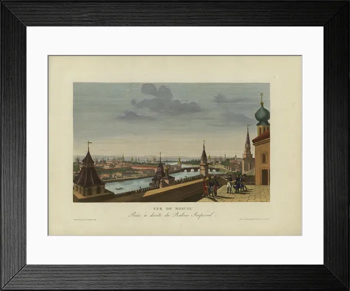 Framed Print : Vue de Moscou, prise à droite du Balcon impérial, 1817-1824. Creator: Courvoisier-Voisin, Henri (1757-1830) Framed Print : Vue de Moscou, prise à droite du Balcon impérial, 1817-1824. Creator: Courvoisier-Voisin, Henri (1757-1830)