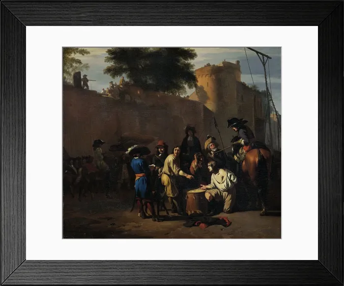 Framed Print : Casting the Dice for Life or Death, 1680-1720. Creator: Jan van Huchtenburg Framed Print : Casting the Dice for Life or Death, 1680-1720. Creator: Jan van Huchtenburg