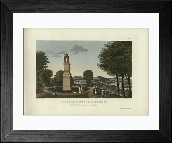 Framed Print : Vue de Saint-Cloud et de ses environs, prise de la Lanterne de Diogène, 1817-1824. Creator: Courvoisier-Voisin, Henri (1757-1830) Framed Print : Vue de Saint-Cloud et de ses environs, prise de la Lanterne de Diogène, 1817-1824. Creator: Courvoisier-Voisin, Henri (1757-1830)