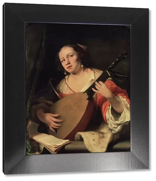 A Lady Playing the Lute, 1654. Creator: Ferdinand Bol