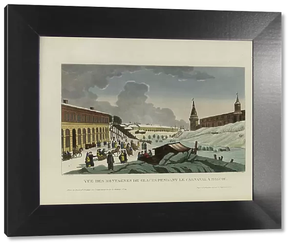 Vue des montagnes de glace pendant le carnaval à Moscou, 1817-1824. Creator: Courvoisier-Voisin, Henri (1757-1830)