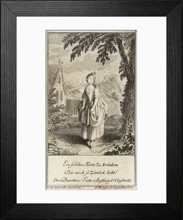 Framed Print : Plate 1 from The Deserter by Sedaine, 1775. Creator: Daniel Berger Framed Print : Plate 1 from The Deserter by Sedaine, 1775. Creator: Daniel Berger