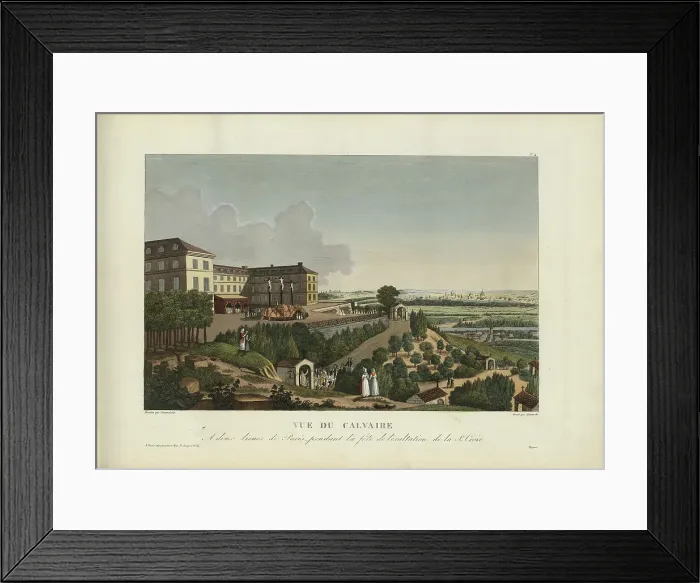 Framed Print : Vue du calvaire, à deux lieues de Paris pendant la fête de l'exaltation de la Sainte Croix, 1817-24. Creator: Courvoisier-Voisin, Henri (1757-1830) Framed Print : Vue du calvaire, à deux lieues de Paris pendant la fête de l'exaltation de la Sainte Croix, 1817-24. Creator: Courvoisier-Voisin, Henri (1757-1830)