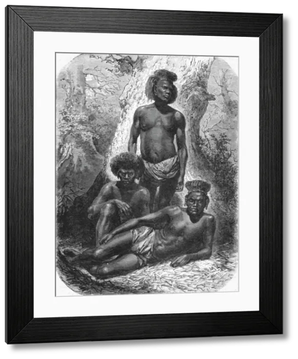 Framed Print : Group of Kanaks; Some Account of New Caledonia, 1875. Creator: Unknown Framed Print : Group of Kanaks; Some Account of New Caledonia, 1875. Creator: Unknown