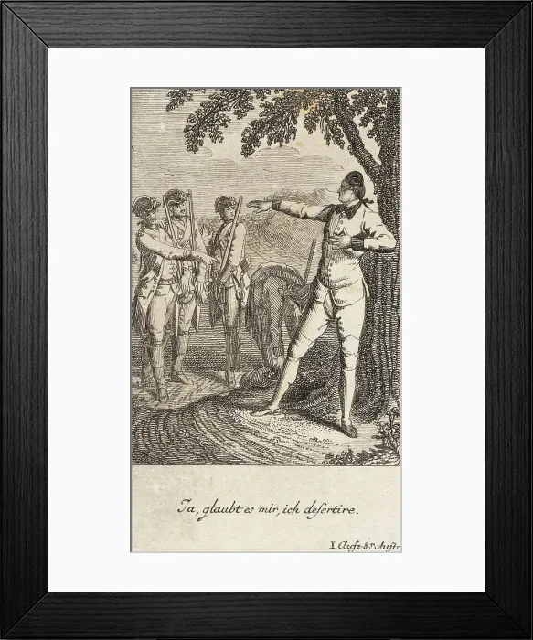 Framed Print : Plate 4 from The Deserter by Sedaine, 1775. Creator: Daniel Berger Framed Print : Plate 4 from The Deserter by Sedaine, 1775. Creator: Daniel Berger