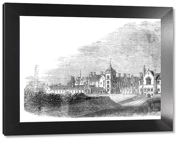 North-west front of the Asylum near Arlsey, Bedfordshire, for the insane poor of Hertford... 1860. Creator: Unknown