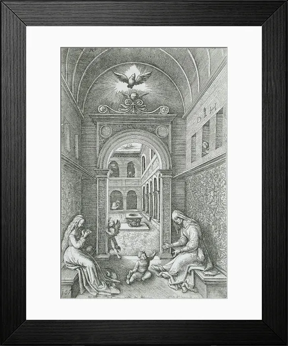 Framed Print : Virgin and Child and Saint Anne, 16th century. Creator: Daniel Hopfer Framed Print : Virgin and Child and Saint Anne, 16th century. Creator: Daniel Hopfer