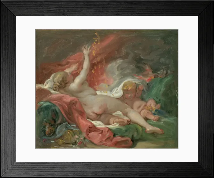 Framed Print : Danaë and the Shower of Gold. Study, mid-late 18th century. Creator: Francois Boucher Framed Print : Danaë and the Shower of Gold. Study, mid-late 18th century. Creator: Francois Boucher