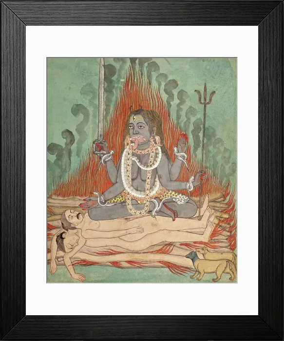 Framed Print : Shiva, Vishnu, and Brahma Adoring Kali (image 5 of 7), c1740. Creator: Unknown Framed Print : Shiva, Vishnu, and Brahma Adoring Kali (image 5 of 7), c1740. Creator: Unknown