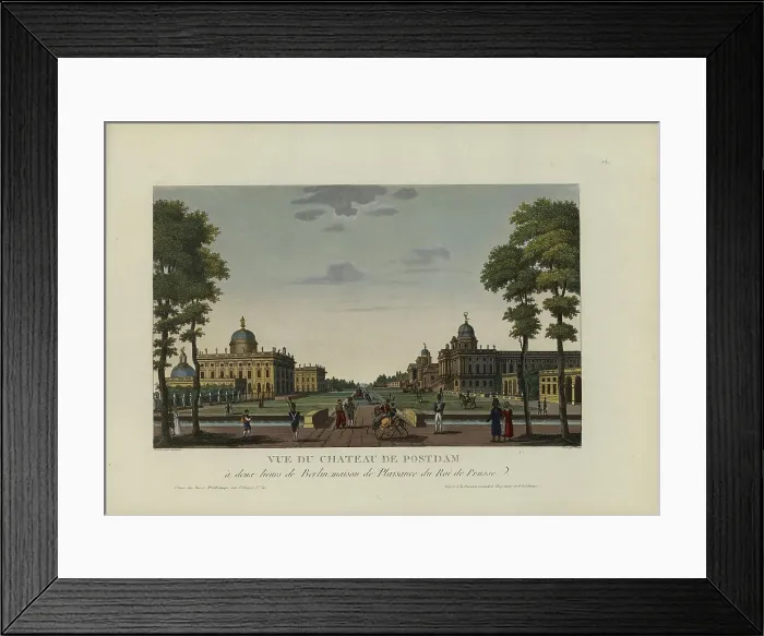 Framed Print : Vue du château de Potsdam, à deux lieues de Berlin, maison de plaisance du Roi de Prusse, 1817-1824. Creator: Courvoisier-Voisin, Henri (1757-1830) Framed Print : Vue du château de Potsdam, à deux lieues de Berlin, maison de plaisance du Roi de Prusse, 1817-1824. Creator: Courvoisier-Voisin, Henri (1757-1830)