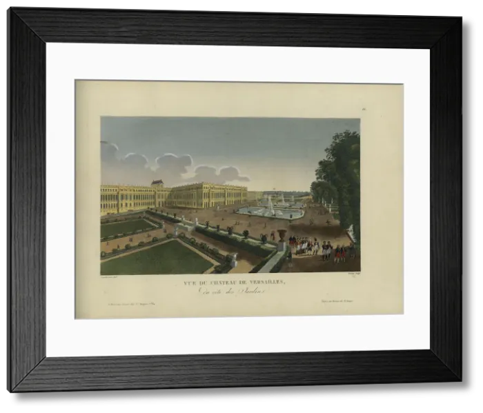 Framed Print : Vue du château de Versailles, du côté des jardins, 1817-1824. Creator: Courvoisier-Voisin, Henri (1757-1830) Framed Print : Vue du château de Versailles, du côté des jardins, 1817-1824. Creator: Courvoisier-Voisin, Henri (1757-1830)