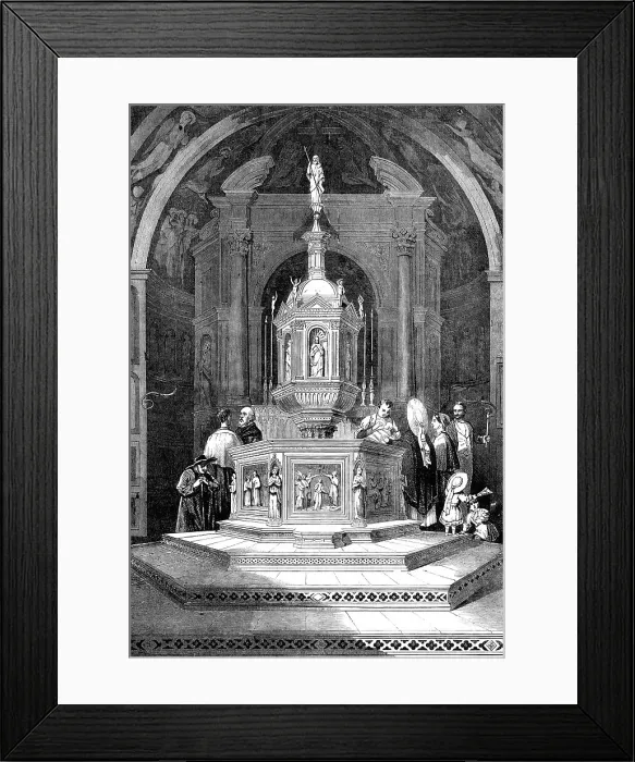 Framed Print : The Font in the Baptistery of Sienna Cathedral, 1860. Creator: Unknown Framed Print : The Font in the Baptistery of Sienna Cathedral, 1860. Creator: Unknown