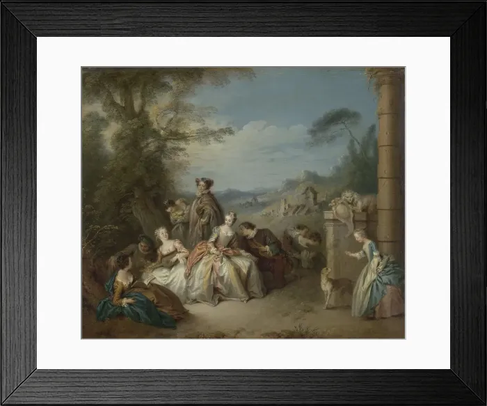 Framed Print : Fête galante in a Landscape, c.1730-c.1735. Creator: Jean-Baptiste Pater Framed Print : Fête galante in a Landscape, c.1730-c.1735. Creator: Jean-Baptiste Pater