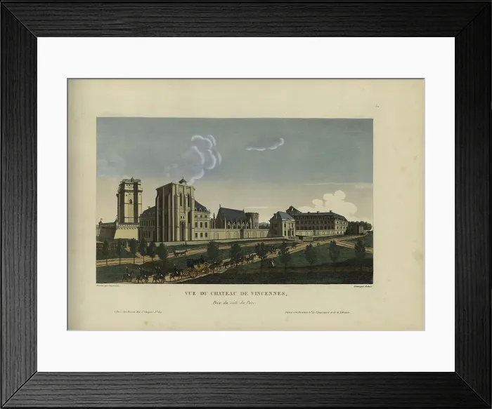 Framed Print : Vue du château de Vincennes, prise du côté du parc, 1817-1824. Creator: Courvoisier-Voisin, Henri (1757-1830) Framed Print : Vue du château de Vincennes, prise du côté du parc, 1817-1824. Creator: Courvoisier-Voisin, Henri (1757-1830)