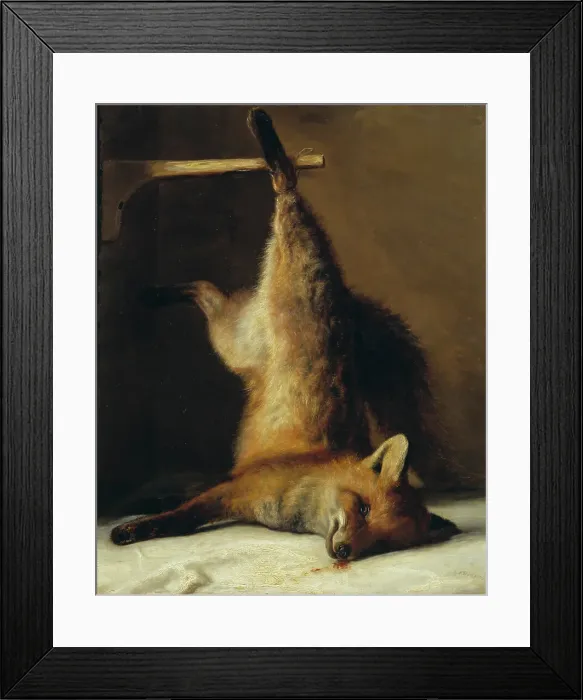 Framed Print : Dead Fox, 1848. Creator: Frants Diderik Bøe Framed Print : Dead Fox, 1848. Creator: Frants Diderik Bøe