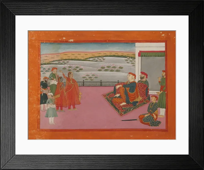 Framed Print : Gambhir Singh Receiving Gulabani, c1775. Creator: Unknown Framed Print : Gambhir Singh Receiving Gulabani, c1775. Creator: Unknown