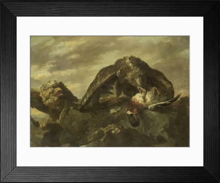 Framed Print : Eagles on the Cliffs, 1857. Creator: Jan Fyt Framed Print : Eagles on the Cliffs, 1857. Creator: Jan Fyt