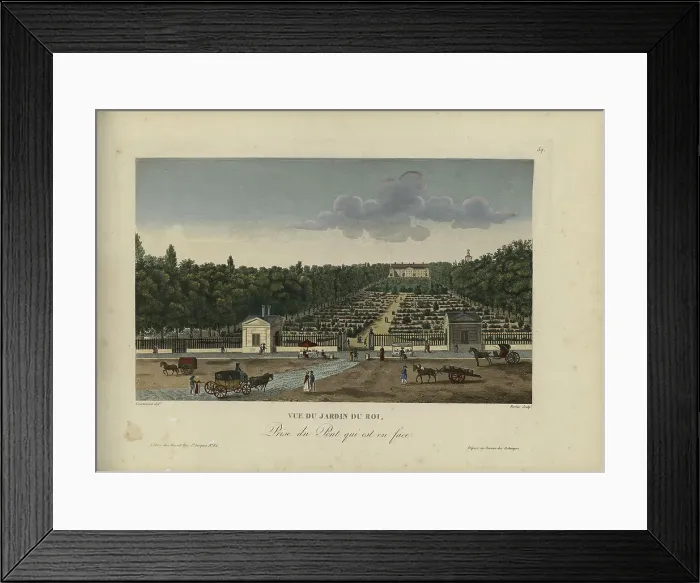 Framed Print : Vue du Jardin du roi, prise du pont qui est en face, 1817-1824. Creator: Courvoisier-Voisin, Henri (1757-1830) Framed Print : Vue du Jardin du roi, prise du pont qui est en face, 1817-1824. Creator: Courvoisier-Voisin, Henri (1757-1830)