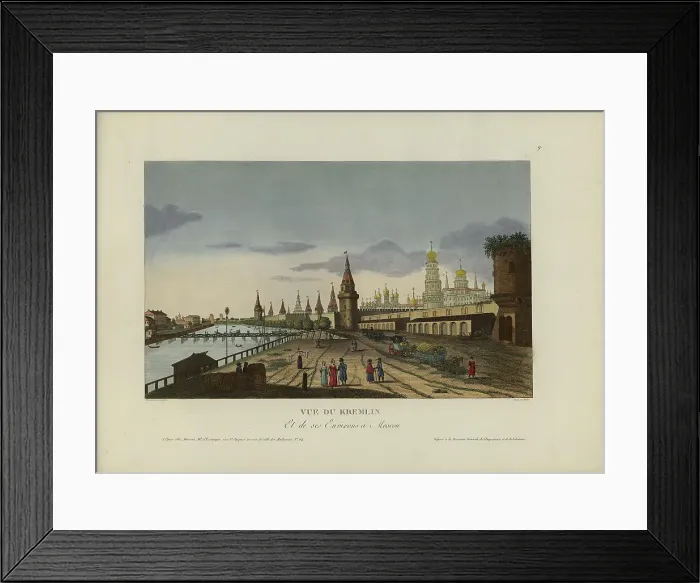 Framed Print : Vue du Kremlin et de ses environs à Moscou, 1817-1824. Creator: Courvoisier-Voisin, Henri (1757-1830) Framed Print : Vue du Kremlin et de ses environs à Moscou, 1817-1824. Creator: Courvoisier-Voisin, Henri (1757-1830)