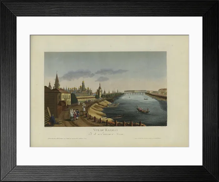 Framed Print : Vue du Kremlin, et de ses environs à Moscou, 1817-1824. Creator: Courvoisier-Voisin, Henri (1757-1830) Framed Print : Vue du Kremlin, et de ses environs à Moscou, 1817-1824. Creator: Courvoisier-Voisin, Henri (1757-1830)