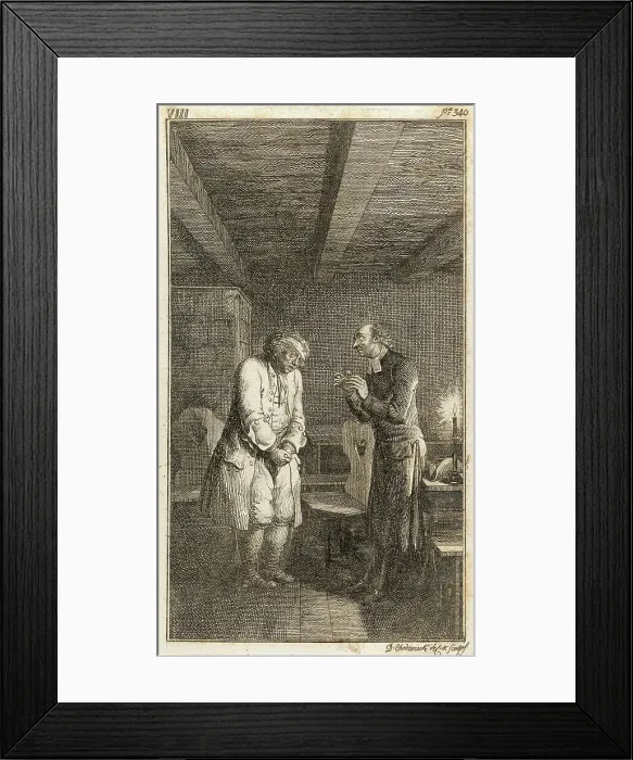 Framed Print : Illustration for Henry Pestalozzi's Leonard and Gertrude or the Village Customs, 1782. Creator: Daniel Nikolaus Chodowiecki Framed Print : Illustration for Henry Pestalozzi's Leonard and Gertrude or the Village Customs, 1782. Creator: Daniel Nikolaus Chodowiecki