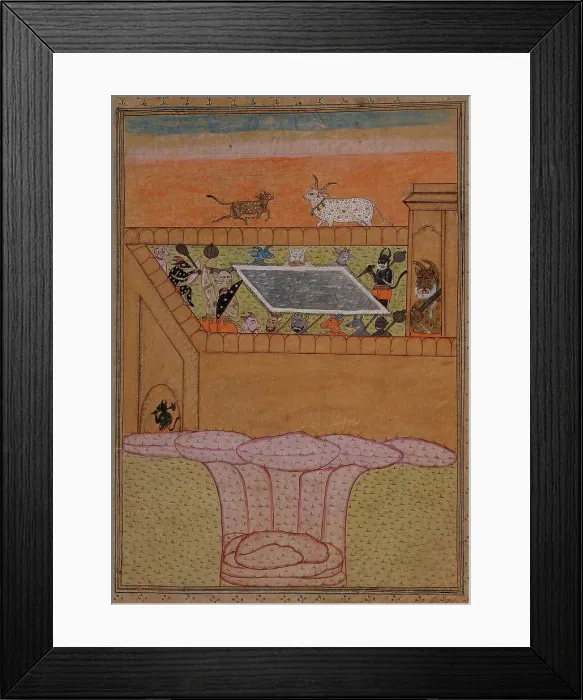 Framed Print : Scene with Bovines and Demons (verso).. between 1675 and 1700. Creator: Unknown Framed Print : Scene with Bovines and Demons (verso).. between 1675 and 1700. Creator: Unknown