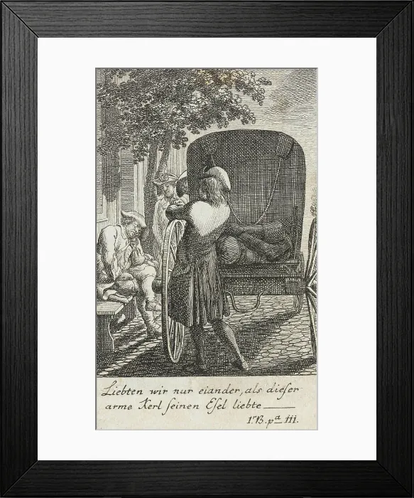 Framed Print : Illustration for Yorick's Sentimental Voyage, 1783. Creator: Daniel Nikolaus Chodowiecki Framed Print : Illustration for Yorick's Sentimental Voyage, 1783. Creator: Daniel Nikolaus Chodowiecki