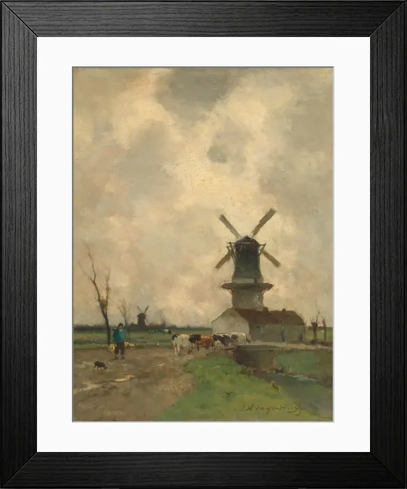 Framed Print : The Mill, 1870-1903. Creator: Jan Hendrik Weissenbruch Framed Print : The Mill, 1870-1903. Creator: Jan Hendrik Weissenbruch