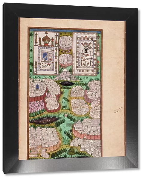 The Pilgrimage Cities of Arabia, Folio from a Gulshan-i Ishq (Rose Garden of Love), c1700. Creator: Unknown