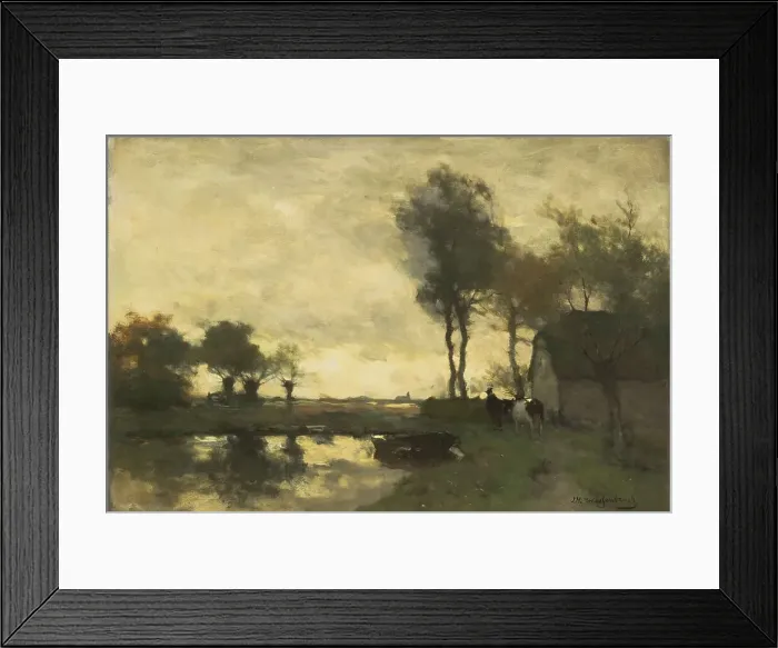 Framed Print : Landscape with a farm near a pond, 1870-1903. Creator: Jan Hendrik Weissenbruch Framed Print : Landscape with a farm near a pond, 1870-1903. Creator: Jan Hendrik Weissenbruch