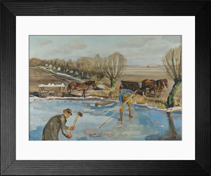 Framed Print : Farmhands fetching Ice, 1927. Creator: Fritz Syberg Framed Print : Farmhands fetching Ice, 1927. Creator: Fritz Syberg