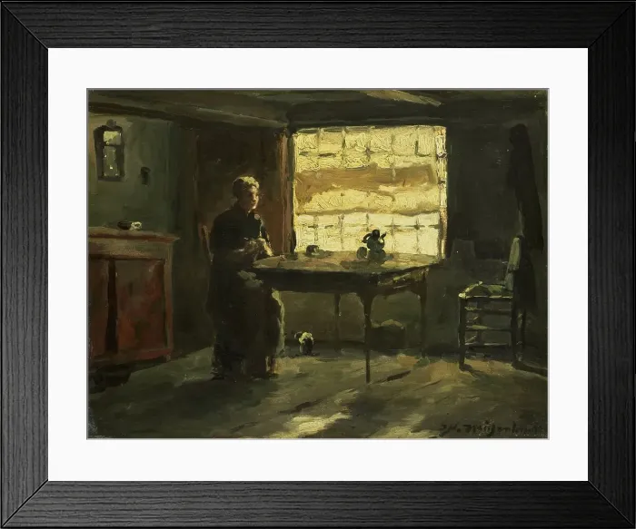 Framed Print : Farmhouse interior, 1870-1903. Creator: Jan Hendrik Weissenbruch Framed Print : Farmhouse interior, 1870-1903. Creator: Jan Hendrik Weissenbruch
