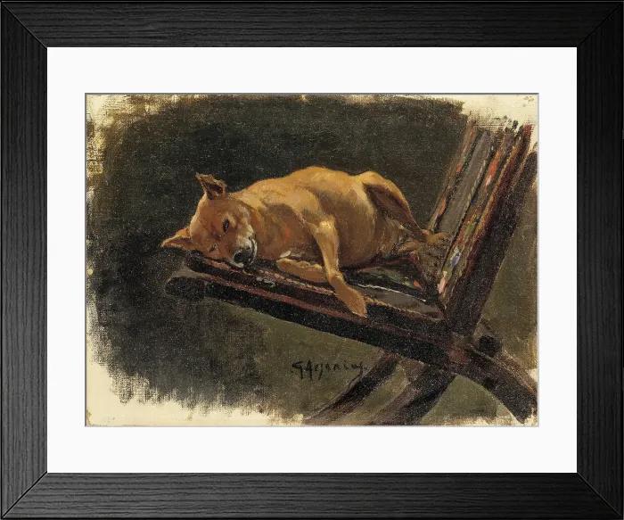 Framed Print : Dog, Lying Down. Creator: Karl Georg Arsenius Framed Print : Dog, Lying Down. Creator: Karl Georg Arsenius