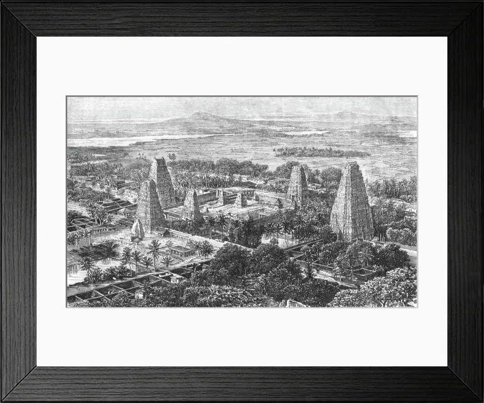Framed Print : Birds-Eye view of the Pagoda of Eagles Nest, near Chingleput; Notes on the Ancient Temples... 1875 Creator: Unknown Framed Print : Birds-Eye view of the Pagoda of Eagles Nest, near Chingleput; Notes on the Ancient Temples... 1875 Creator: Unknown