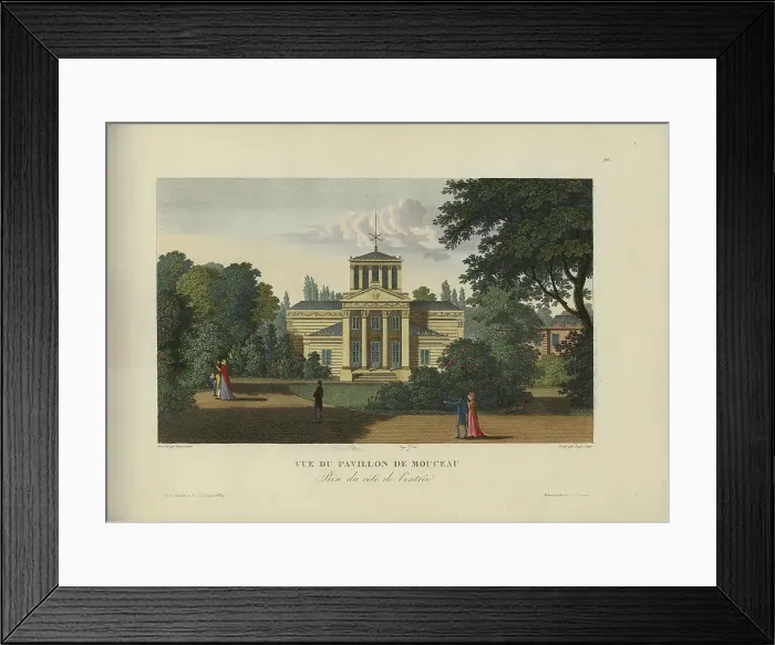 Framed Print : Vue du pavillon de Monceau, prise du côté de l'entrée, 1817-1824. Creator: Courvoisier-Voisin, Henri (1757-1830) Framed Print : Vue du pavillon de Monceau, prise du côté de l'entrée, 1817-1824. Creator: Courvoisier-Voisin, Henri (1757-1830)