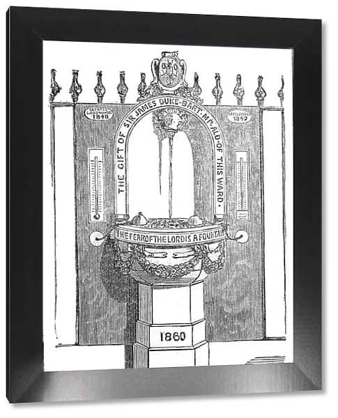 New drinking-fountain in Fleet Street, 1860. Creator: Unknown