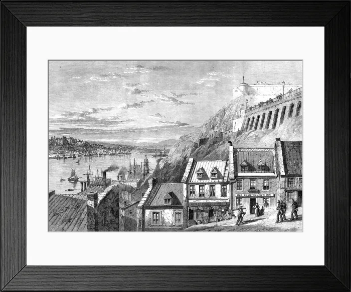 Framed Print : The Visit of the Prince of Wales to Canada - the Citadel of Quebec, from Prescott Gate.... 1860. Creator: Richard Principal Leitch Framed Print : The Visit of the Prince of Wales to Canada - the Citadel of Quebec, from Prescott Gate.... 1860. Creator: Richard Principal Leitch