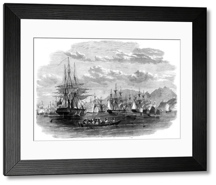 Framed Print : The Combined Fleet in China - transports in Cowloong Bay preparing to get under way for... 1860. Creator: Unknown Framed Print : The Combined Fleet in China - transports in Cowloong Bay preparing to get under way for... 1860. Creator: Unknown