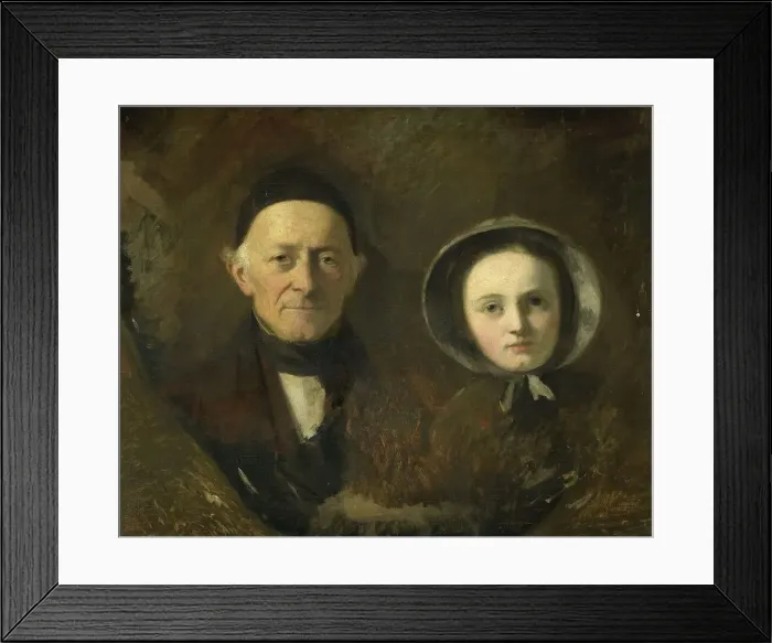 Framed Print : Portrait of Johann Joseph Hermann, the Artist's Father-in-Law, with his Grandchild Ida Schwartze, th Creator: Johan Georg Schwartze Framed Print : Portrait of Johann Joseph Hermann, the Artist's Father-in-Law, with his Grandchild Ida Schwartze, th Creator: Johan Georg Schwartze