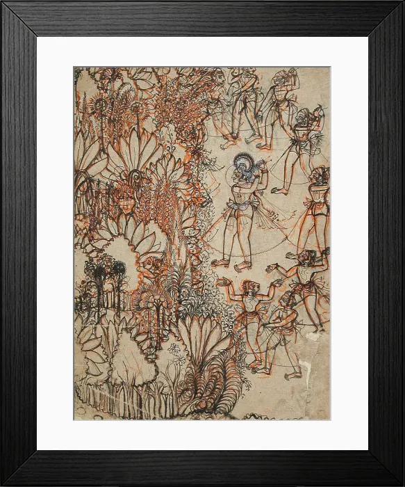 Framed Print : Krishna and the Cowherds at the Edge of a Forest, c1750. Creator: Unknown Framed Print : Krishna and the Cowherds at the Edge of a Forest, c1750. Creator: Unknown