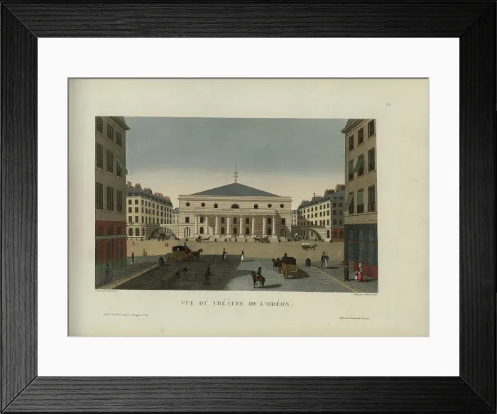 Framed Print : Vue du théâtre de l'Odéon, 1817-1824. Creator: Courvoisier-Voisin, Henri (1757-1830) Framed Print : Vue du théâtre de l'Odéon, 1817-1824. Creator: Courvoisier-Voisin, Henri (1757-1830)