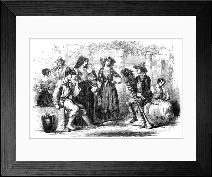 Framed Print : Inhabitants of the Kingdom of Naples, 1860. Creator: Unknown Framed Print : Inhabitants of the Kingdom of Naples, 1860. Creator: Unknown