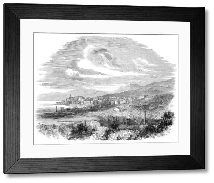 Framed Print : The Emperor Napoleon's visit to Corsica: view of Bastia, 1860. Creator: Unknown Framed Print : The Emperor Napoleon's visit to Corsica: view of Bastia, 1860. Creator: Unknown