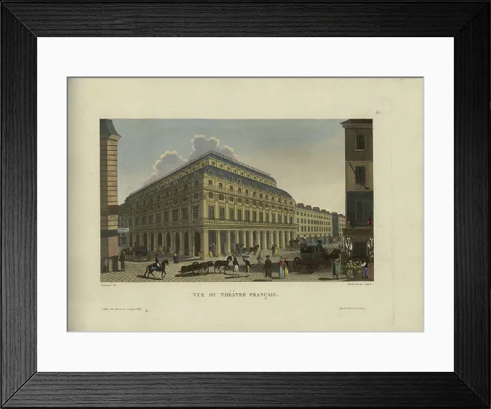 Framed Print : Vue du Théâtre Français, 1817-1824. Creator: Courvoisier-Voisin, Henri (1757-1830) Framed Print : Vue du Théâtre Français, 1817-1824. Creator: Courvoisier-Voisin, Henri (1757-1830)