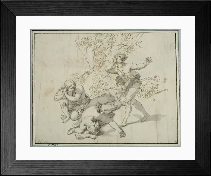 Framed Print : Adam and Eve at Abel's dead body. Creator: Gerard de Lairesse Framed Print : Adam and Eve at Abel's dead body. Creator: Gerard de Lairesse