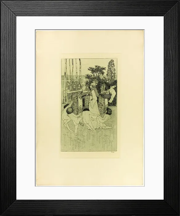 Framed Print : Love Dream, 1895. Creator: Heinrich Vogeler Framed Print : Love Dream, 1895. Creator: Heinrich Vogeler
