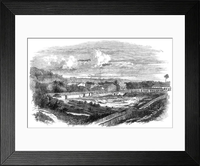 Framed Print : The Bahia Railway, Brazil: Site of the station at Bahia - from a photograph by B. Mulock, 1860. Creator: Unknown Framed Print : The Bahia Railway, Brazil: Site of the station at Bahia - from a photograph by B. Mulock, 1860. Creator: Unknown