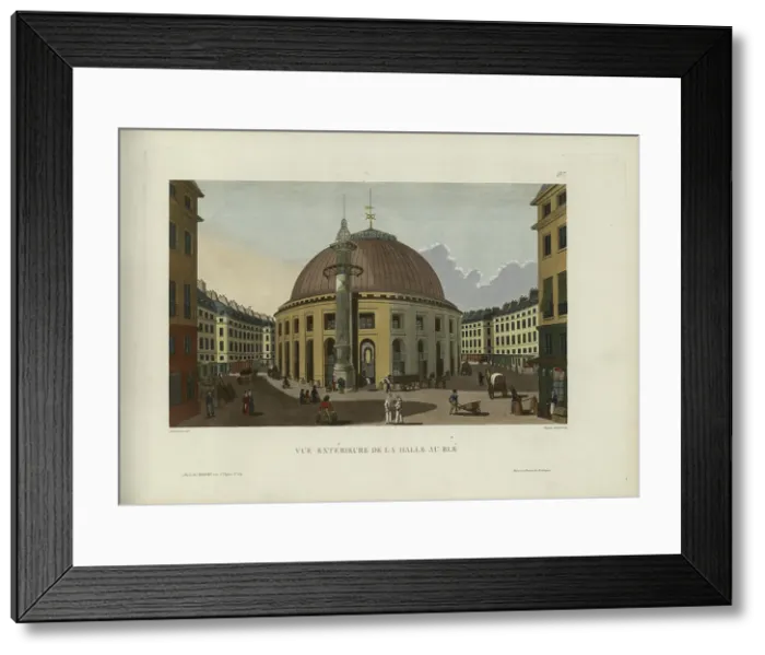 Framed Print : Vue extérieur de la halle au blé, 1817-1824. Creator: Courvoisier-Voisin, Henri (1757-1830) Framed Print : Vue extérieur de la halle au blé, 1817-1824. Creator: Courvoisier-Voisin, Henri (1757-1830)