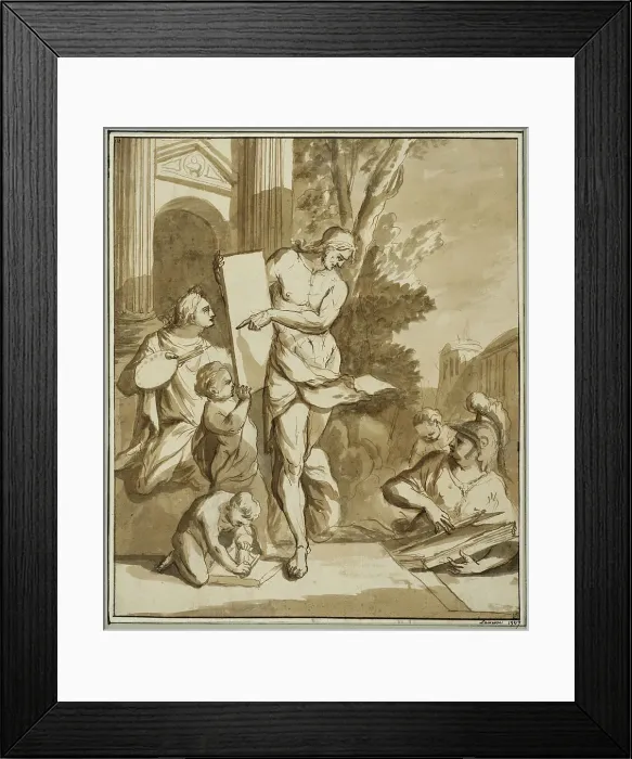 Framed Print : Allegory of the art of painting. Creator: Gerard de Lairesse Framed Print : Allegory of the art of painting. Creator: Gerard de Lairesse
